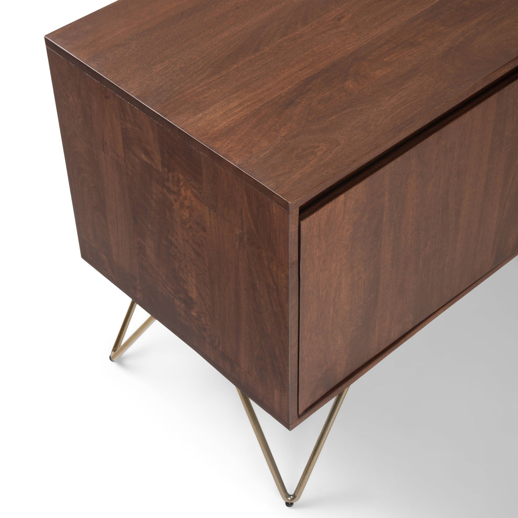 Hunter 60 Inch Wide Solid Mango Wood TV Stand in Urban