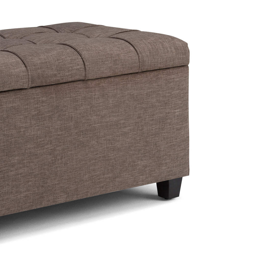 Sienna 33-Inch Wide Storage Ottoman Bench in Fawn