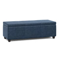 Avalon 48 Inch Wide Storage Ottoman Bench in Denim