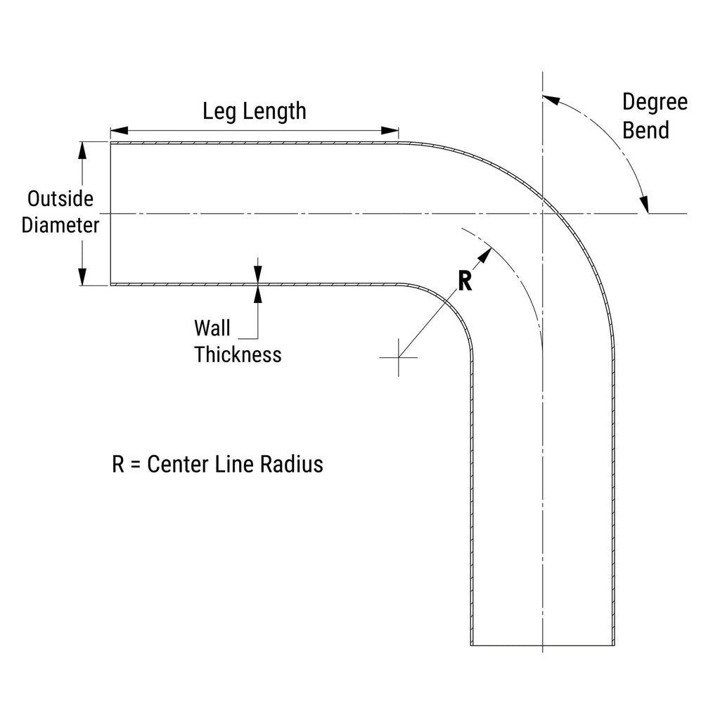 HPS Performance Products HPS 3" OD 110 Degree Bend 6061 Aluminum Elbow Pipe Tubing 16 Gauge w/ 3" CLR