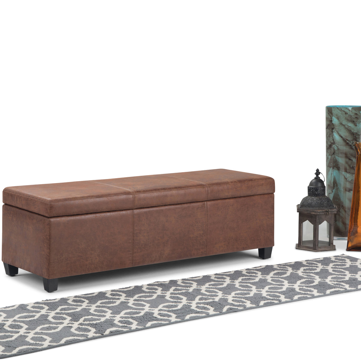 Avalon 48 Inch Wide Storage Ottoman Bench