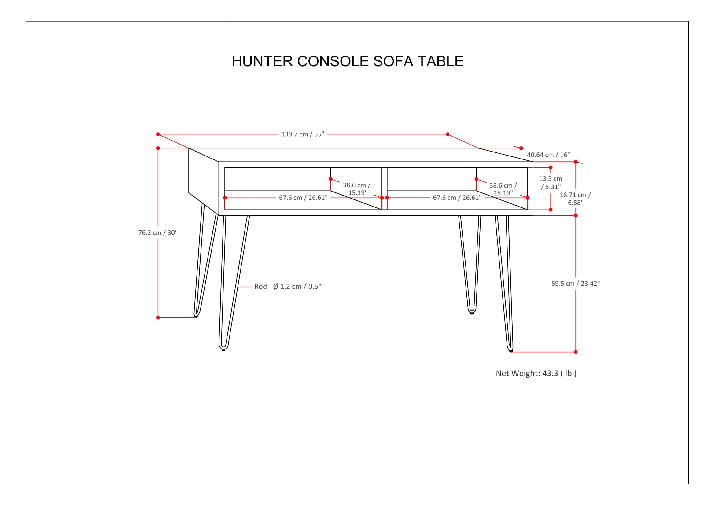 Hunter Console Sofa Table