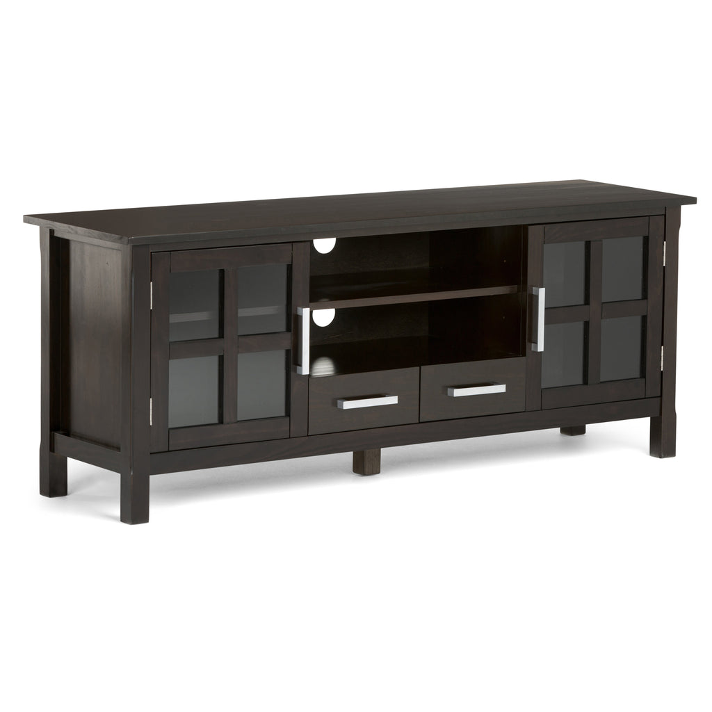 Kitchener 60 Inch Wide Solid Wood TV Stand in Hickory