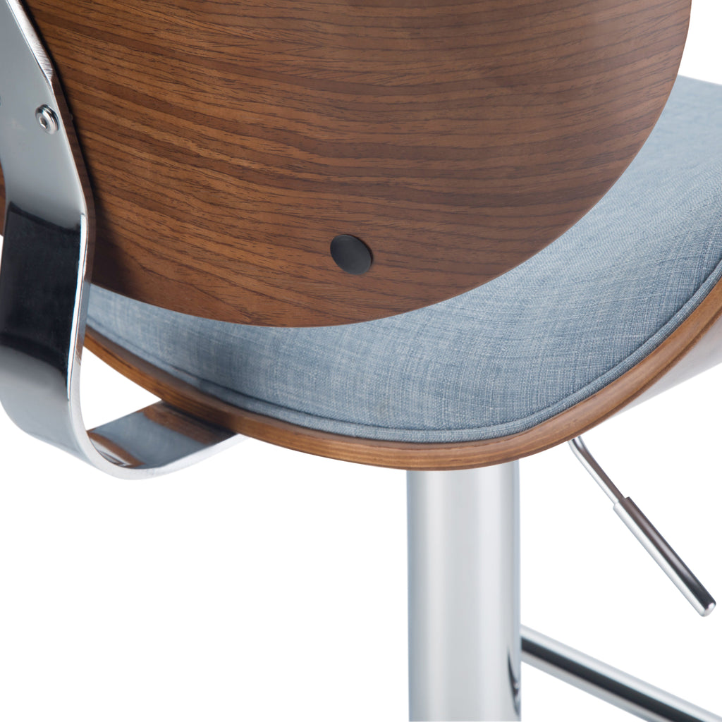 Marana 37–45 Inch Seat Height Bentwood Adjustable Swivel Bar Stool in Denim