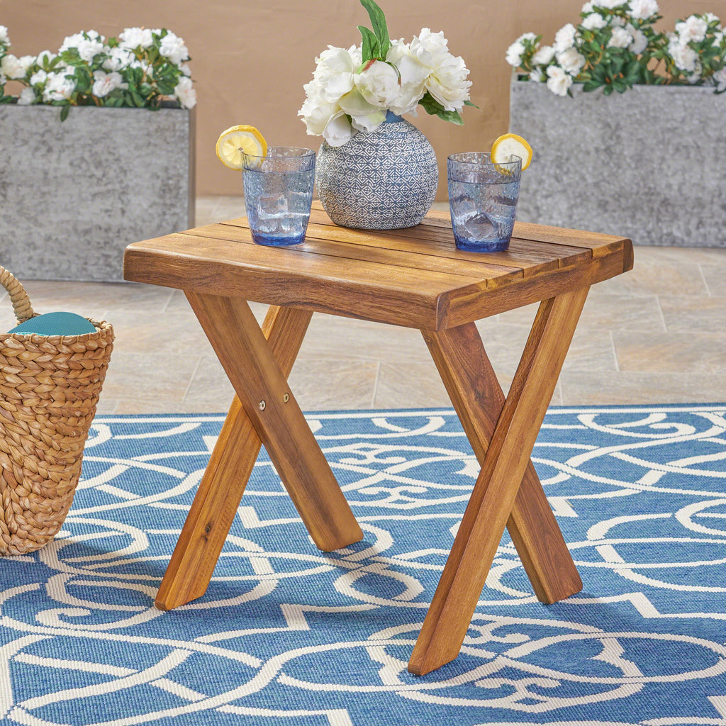 Acacia Wood Side Table