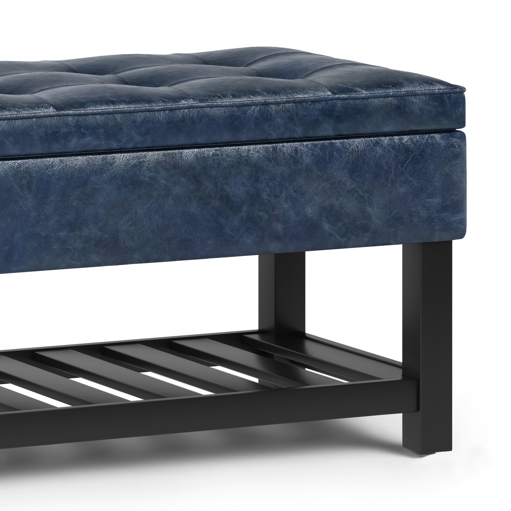 Cosmopolitan - Storage Ottoman Bench with Open Bottom - Denim