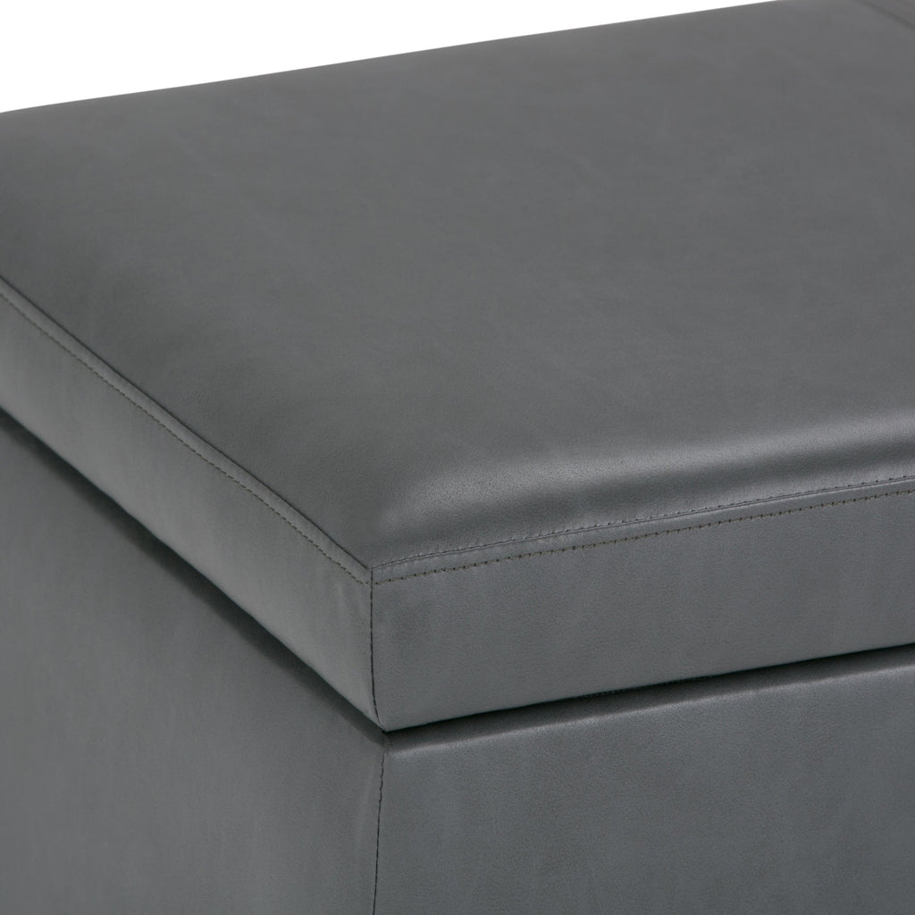 Avalon 48 Inch Wide Storage Ottoman Bench in Stone