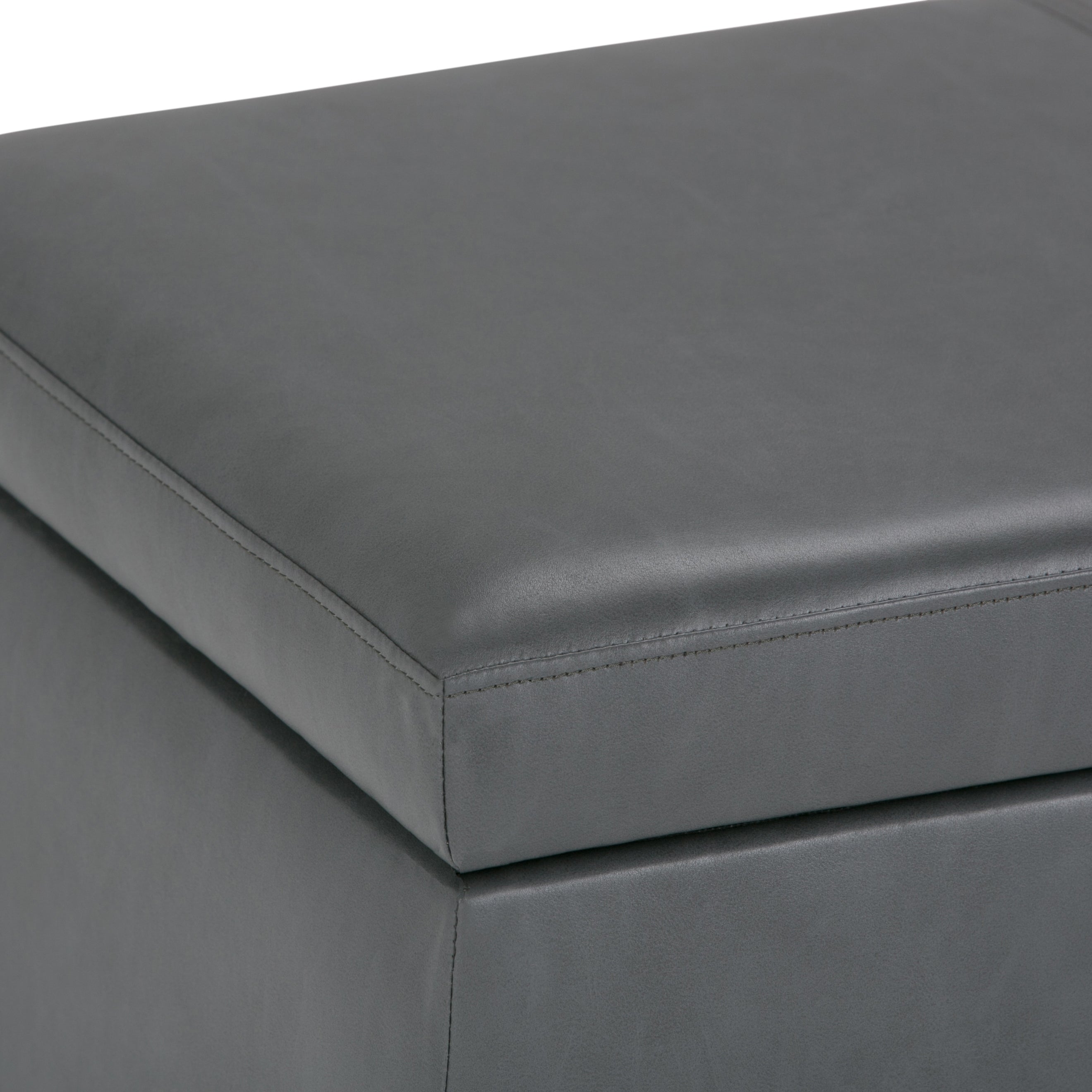 Avalon 48 Inch Wide Storage Ottoman Bench in Stone