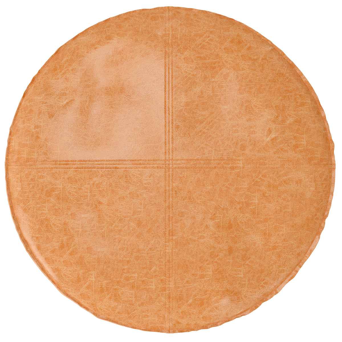 Brody 32 Inch Wide Round Coffee Table Pouf in Distressed