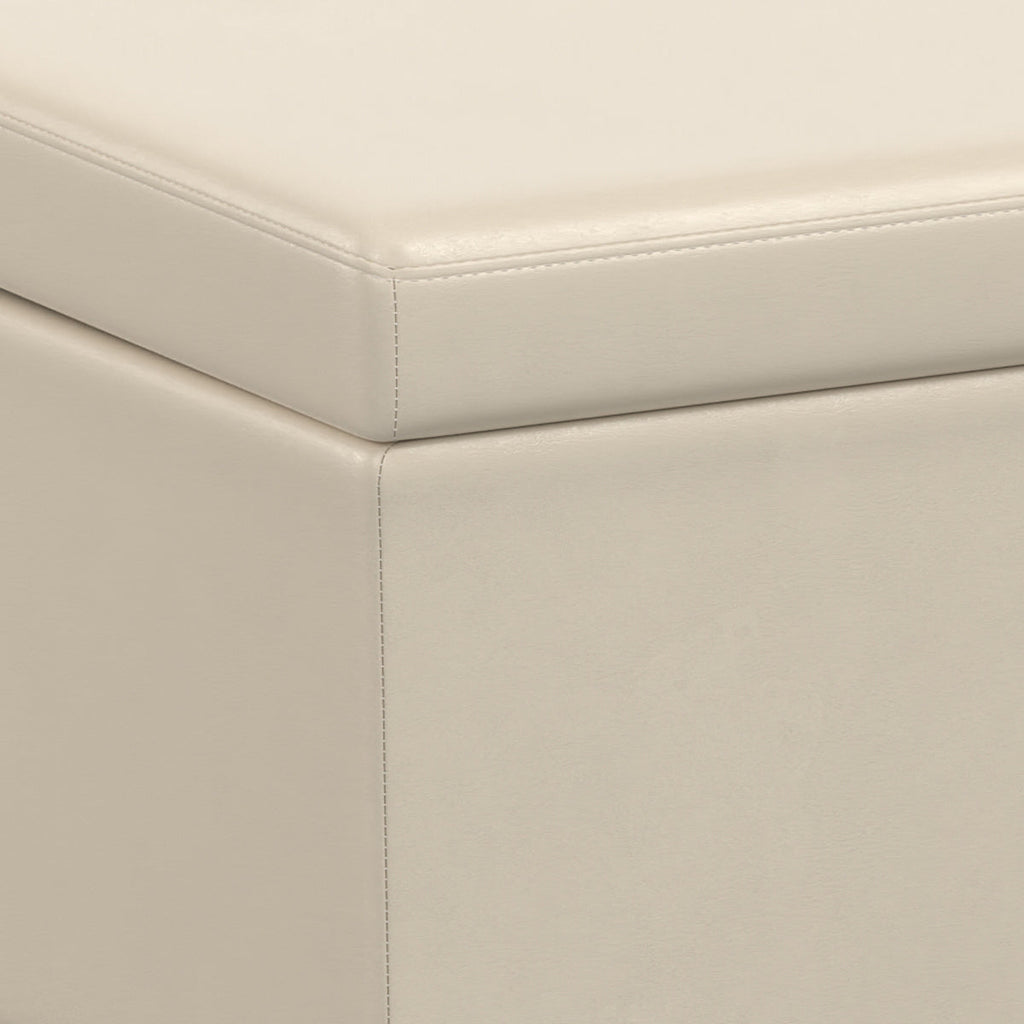 Avalon 54 Inch Wide Extra Large Storage Ottoman Bench in Satin
