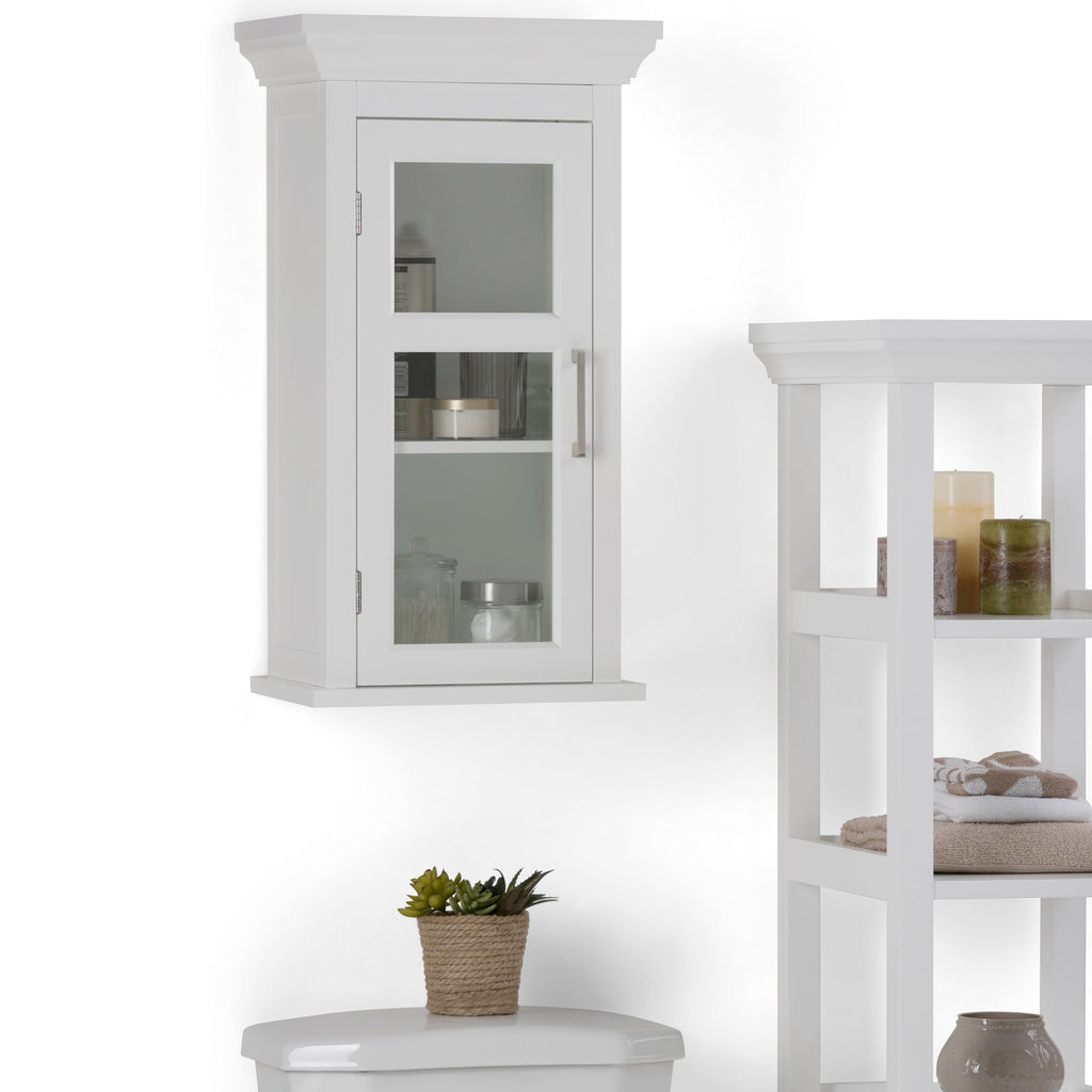Avington 15 Inch Wide Solid Wood Single Door Wall Cabinet in Pure