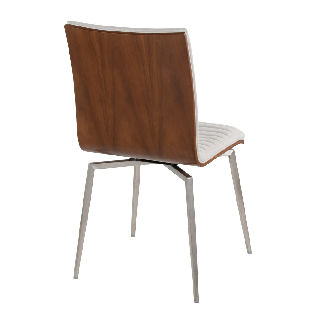 Contemporary Dining/Accent Chair with Swivel in Stainless Steel