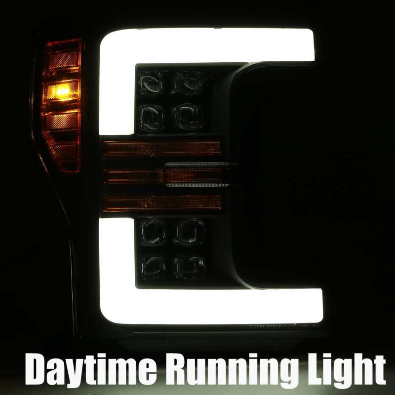 AlphaRex 17-19 Ford F-250 SD NOVA LED Proj Headlights Plank Style Matte Blk w/Activ Light/Seq Signal 880102 *Discontinued