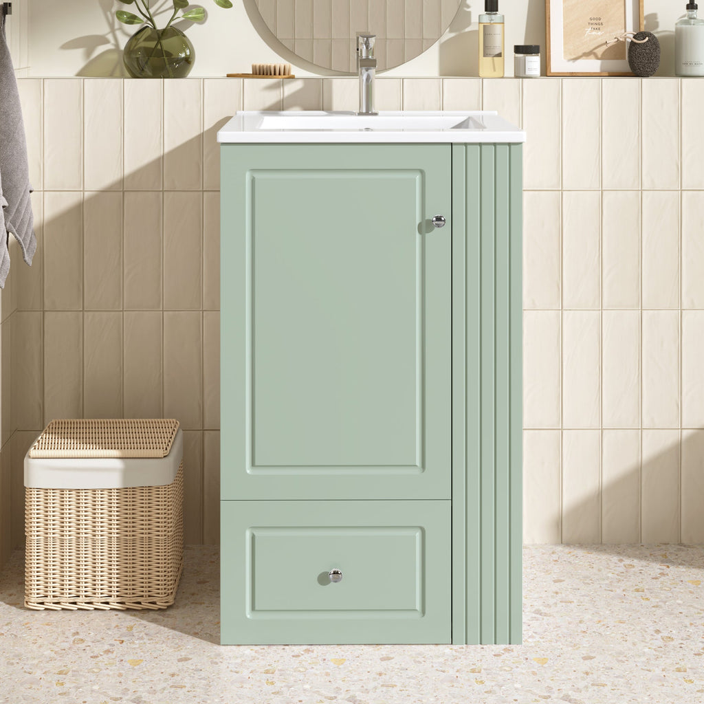 20" Freestanding Bathroom Vanity With Ceramic Sink
