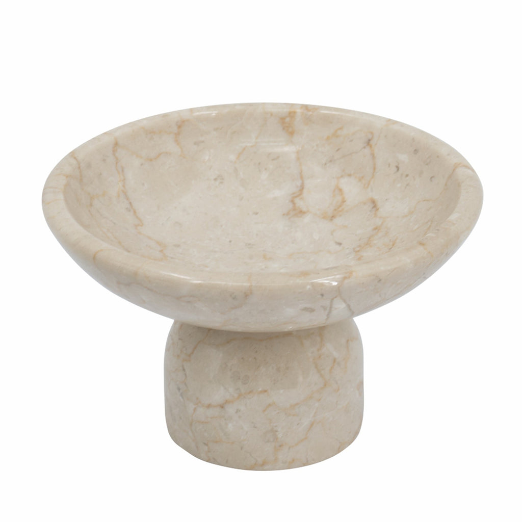 Round Marble Pedestal Fruit Bowl
