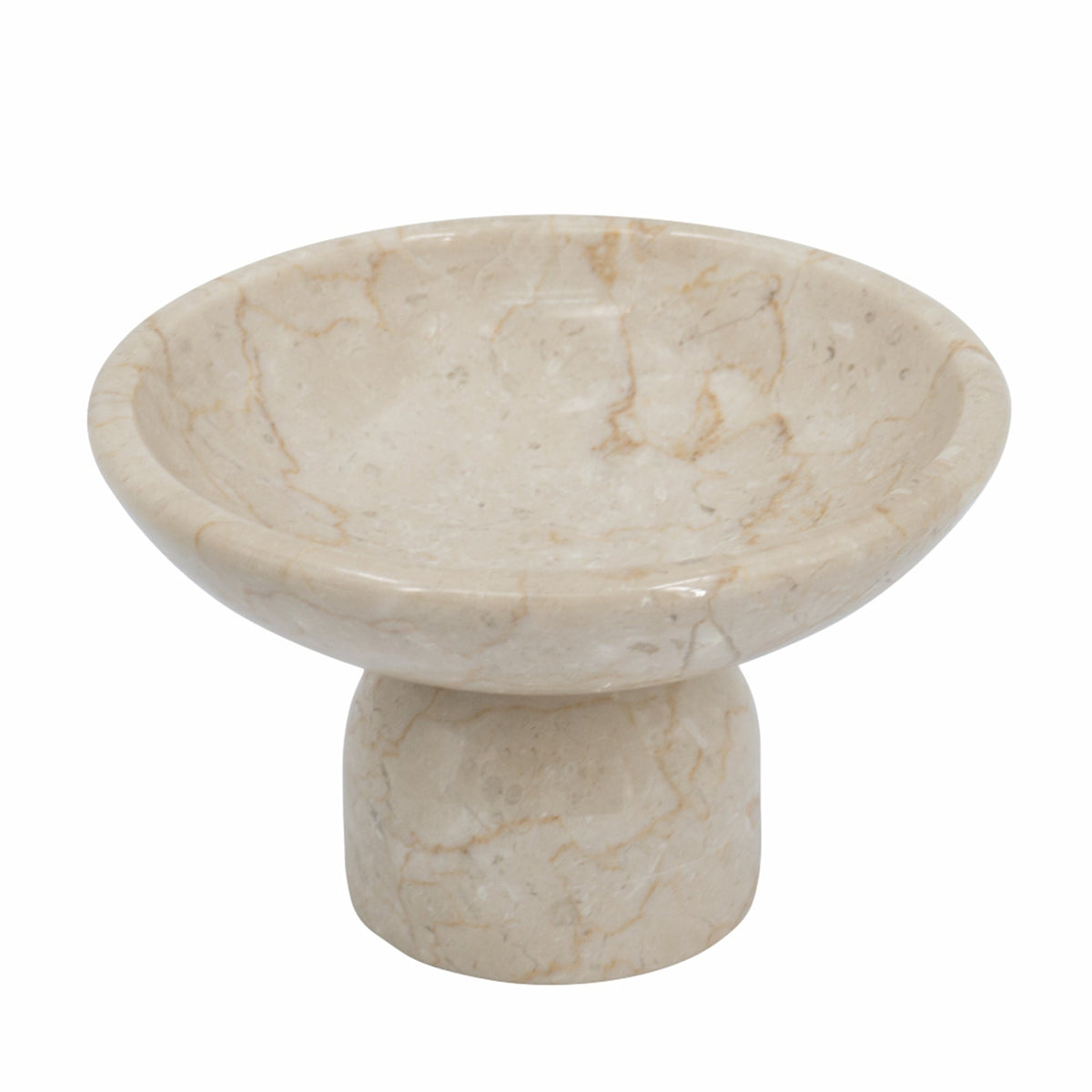 Round Marble Pedestal Fruit Bowl