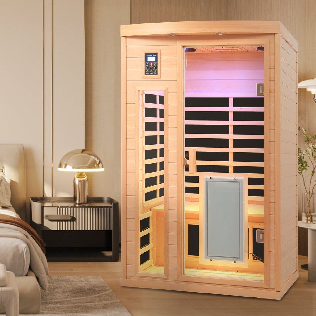 Far-Infrared Hemlock Wood Two-Person Sauna Room
