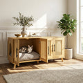 Myra Indoor Premium Rubber Wood Cat Cabinet with Plush Cushion