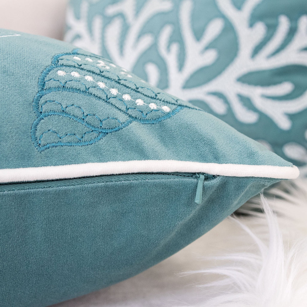 Blue and Spa Seashells Pillowcase