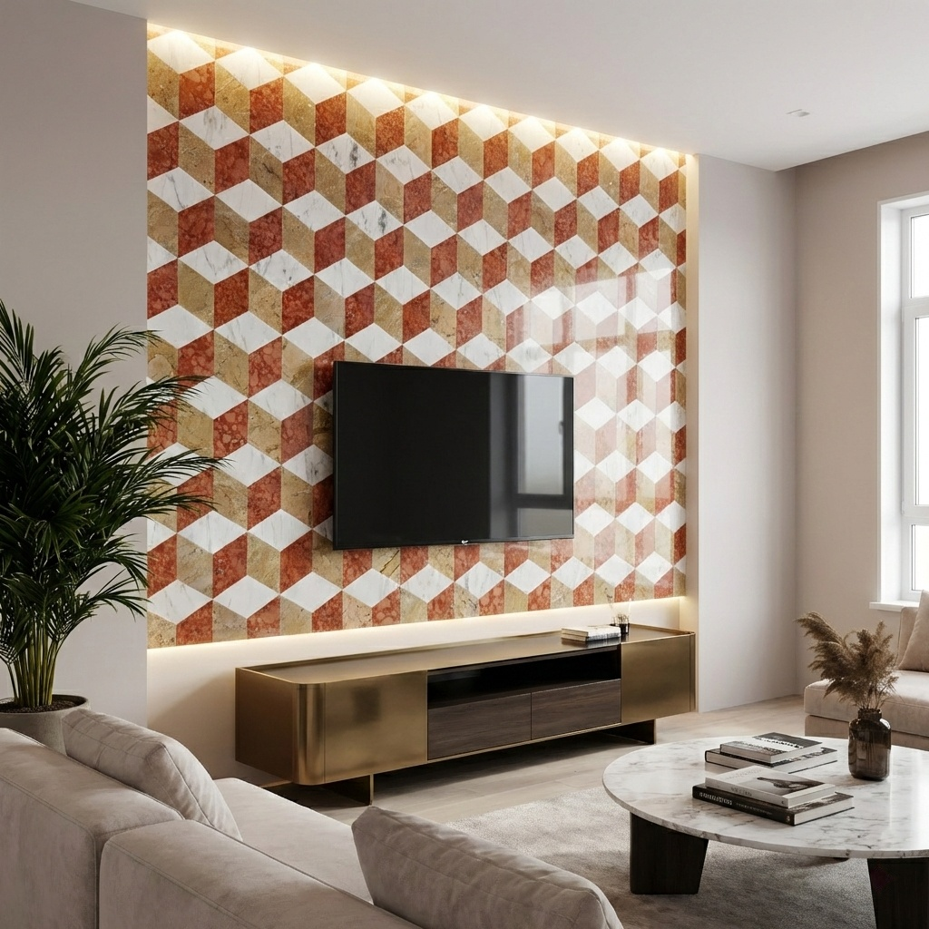Hexagon Water-Jet Marble