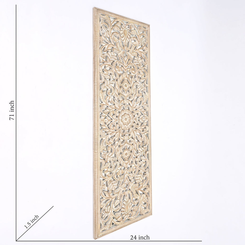 Wooden Floral Hand Carved Mandala Wall Decor Accent