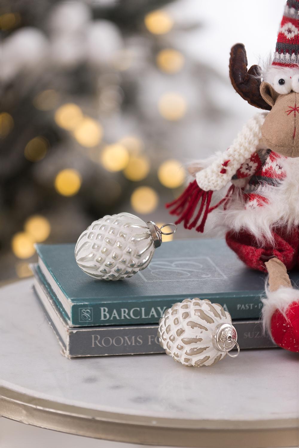 D3.8x4.2"H Christmas Ball Ornaments, Set of 6