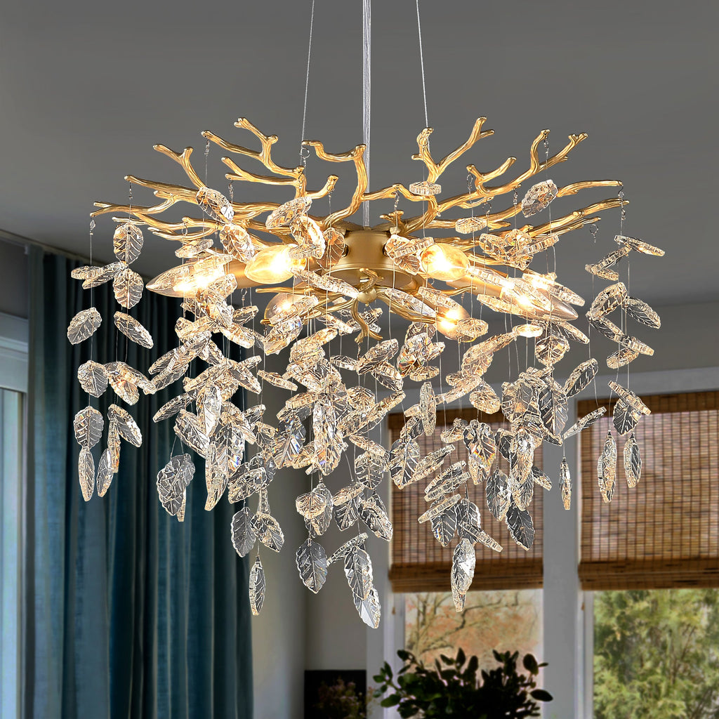 6-Light Chandelier Crystal Ceiling Lamp
