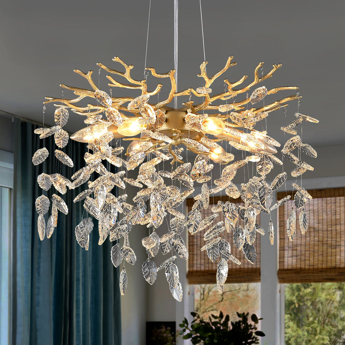 6-Light Chandelier Crystal Ceiling Lamp
