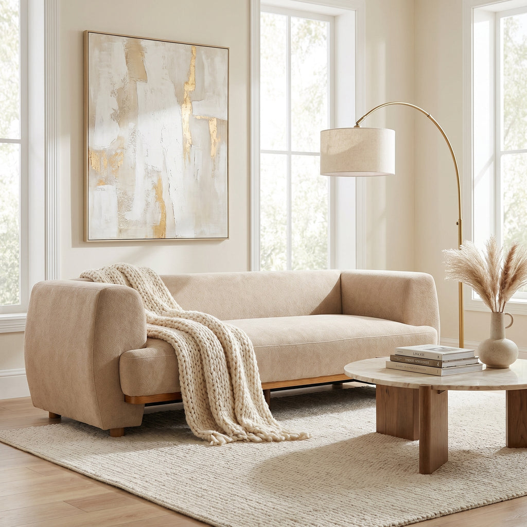 Flow 79 in. Modern Upholstered Velvet Sofa