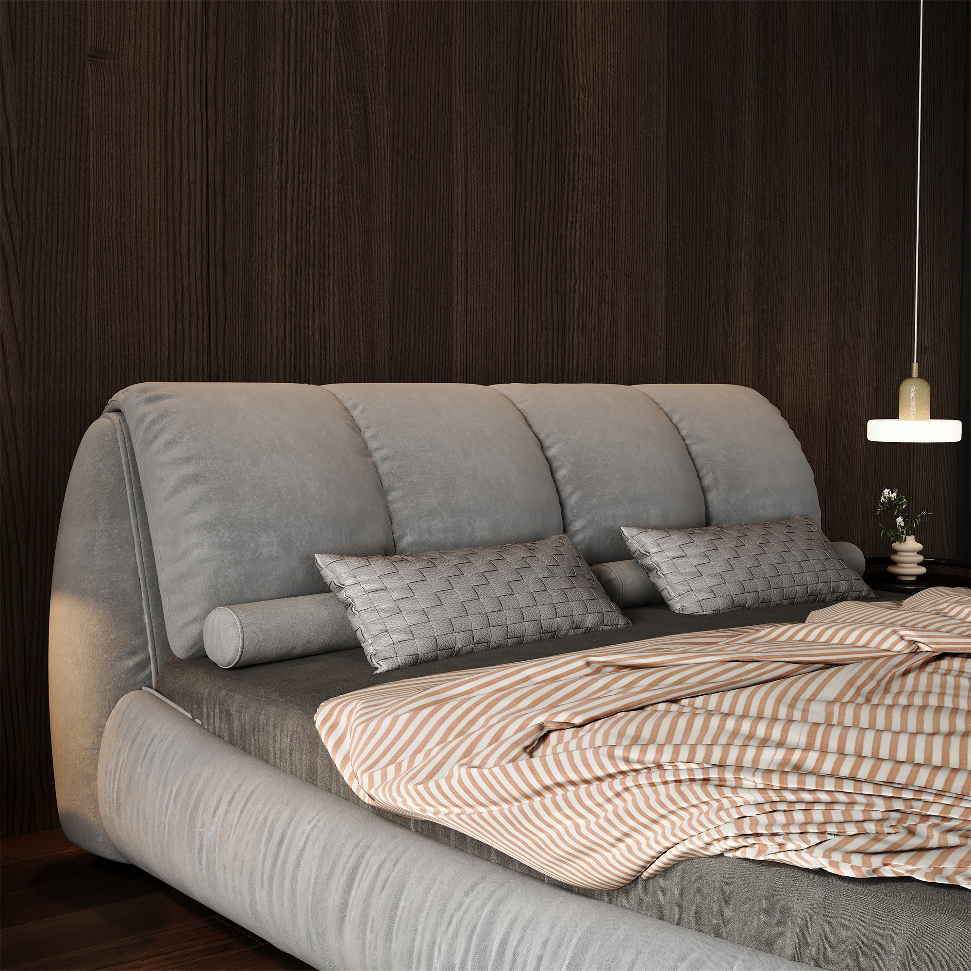 Queen Size Luxury Upholstered Platform Bed