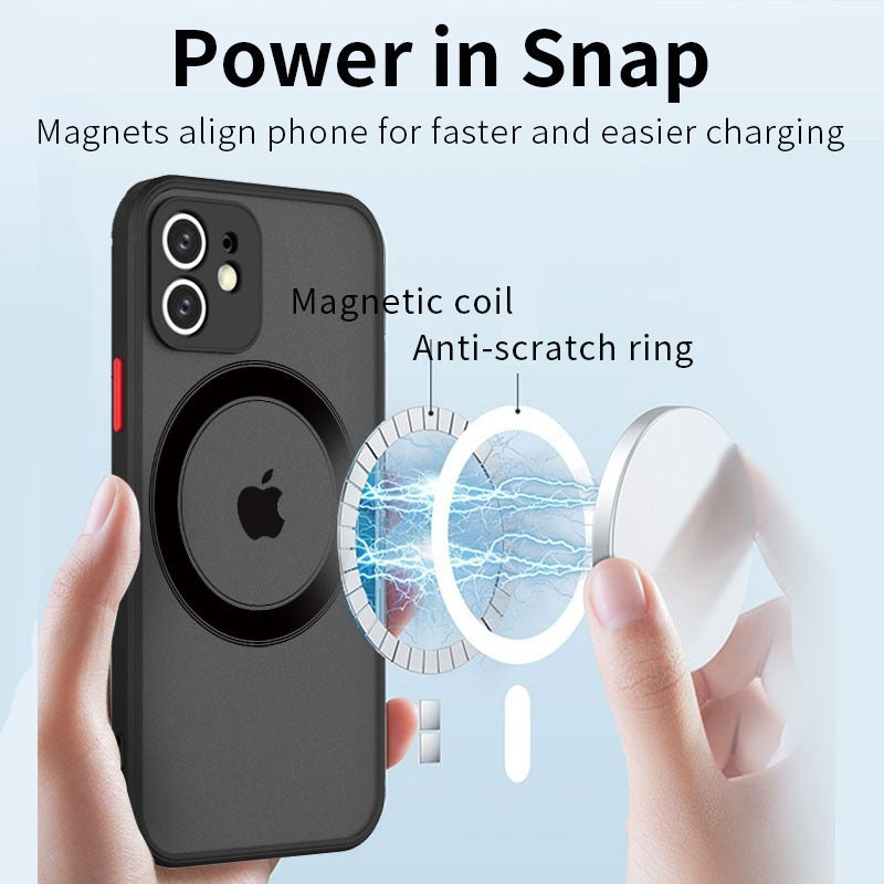 Magnetic Wireless Full-body Matte Protective Case For Phones