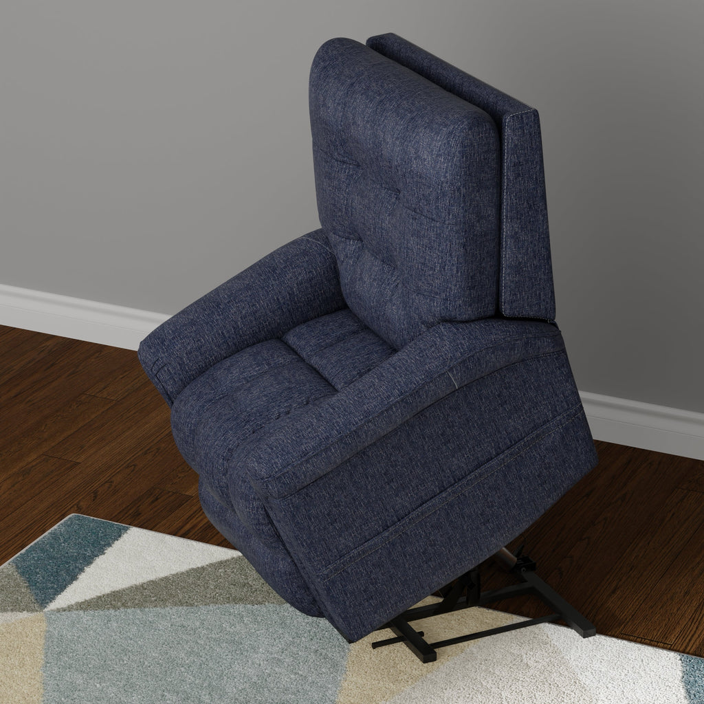 Velour Power Lift Chair in Lugano Indigo