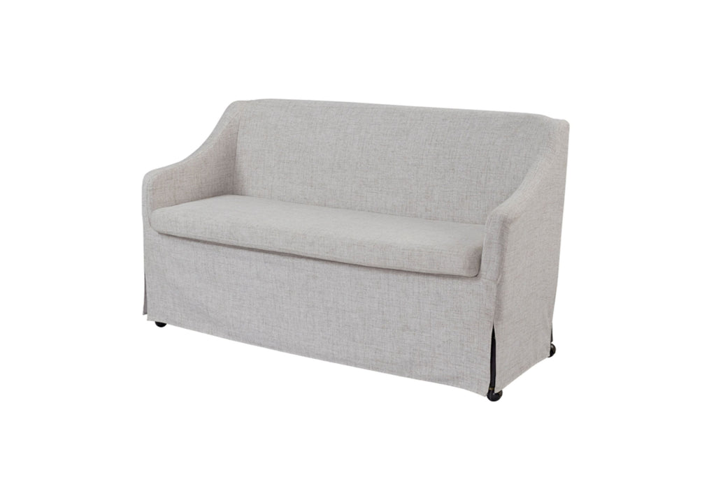 Slip Covered Settee with Casters