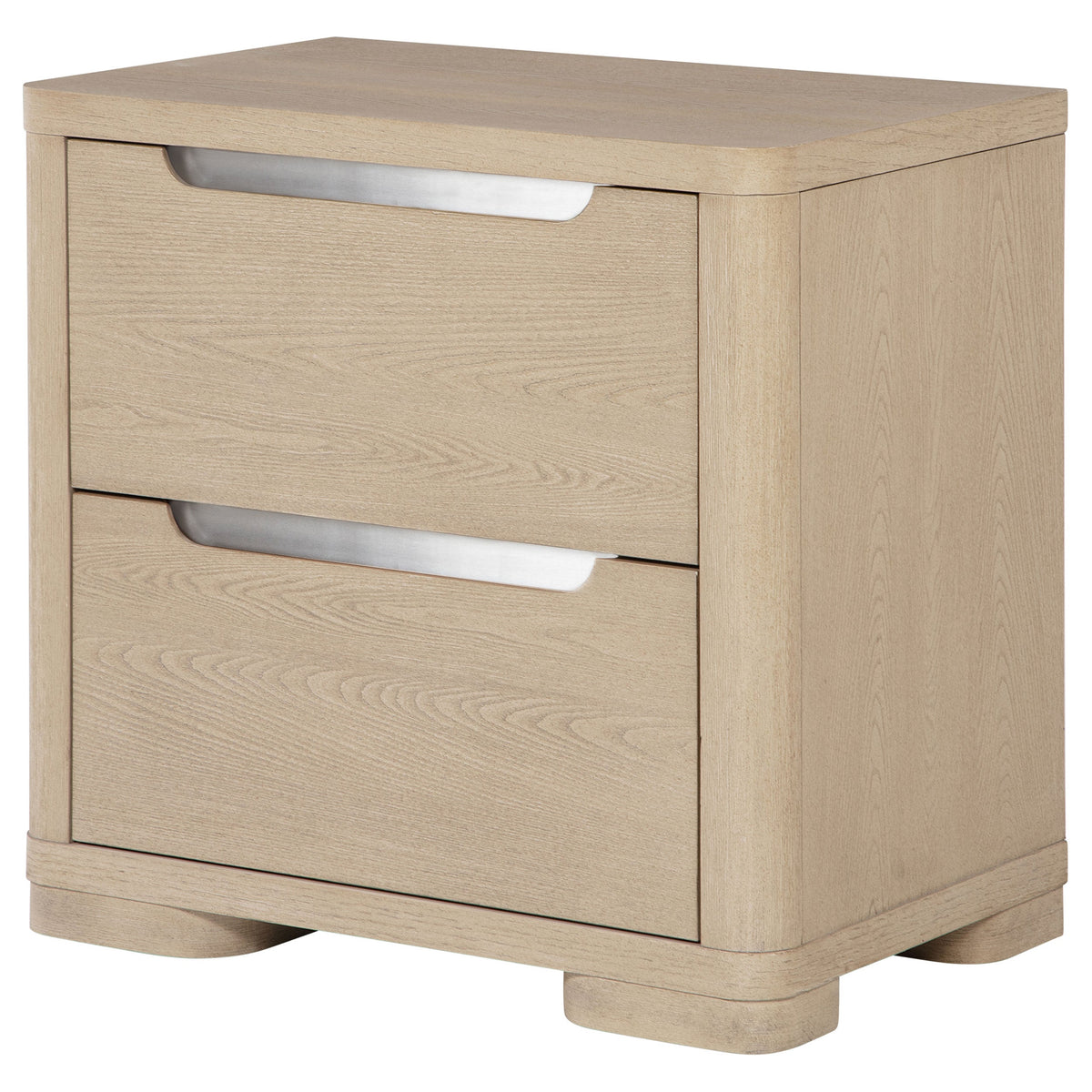 Mirador Light Elm 2-Drawer Nightstand Bedside Table