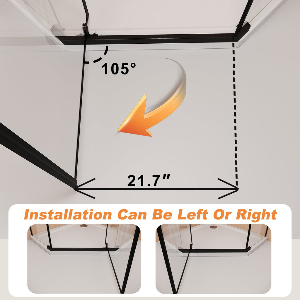 36" x 36" x 72" Frameless Neo-Angle Pivot Shower Door