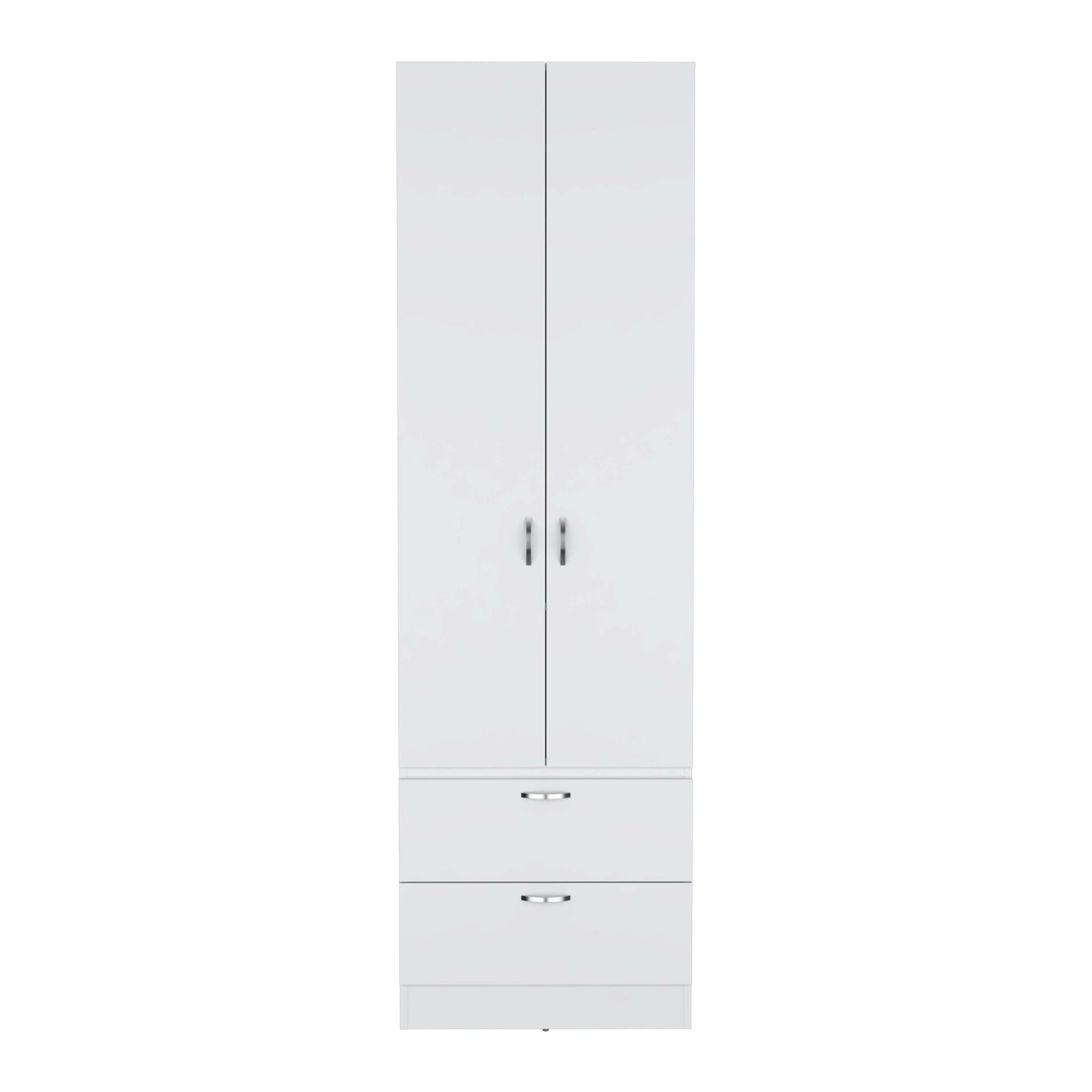 Armoire Wardrobe 76" H, Hanging Rod, 2 Drawers, 1 Shelf