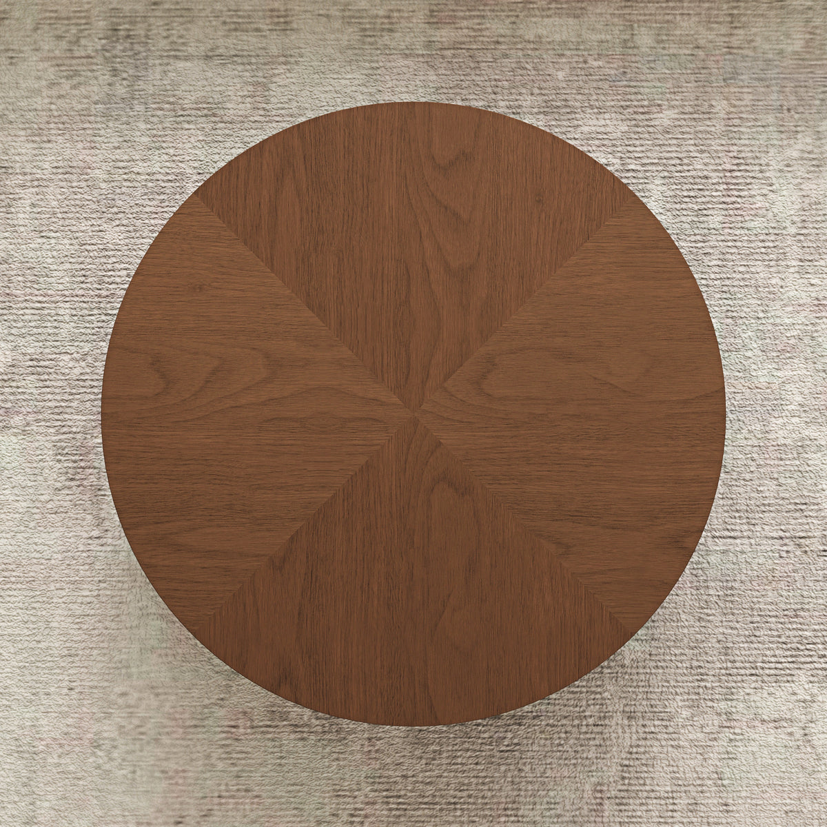 35.43 Inch Drum Shaped Round Coffee Table