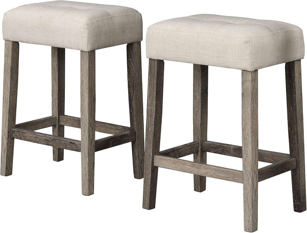Transitional 24" Wood Counter Stool Set of 2