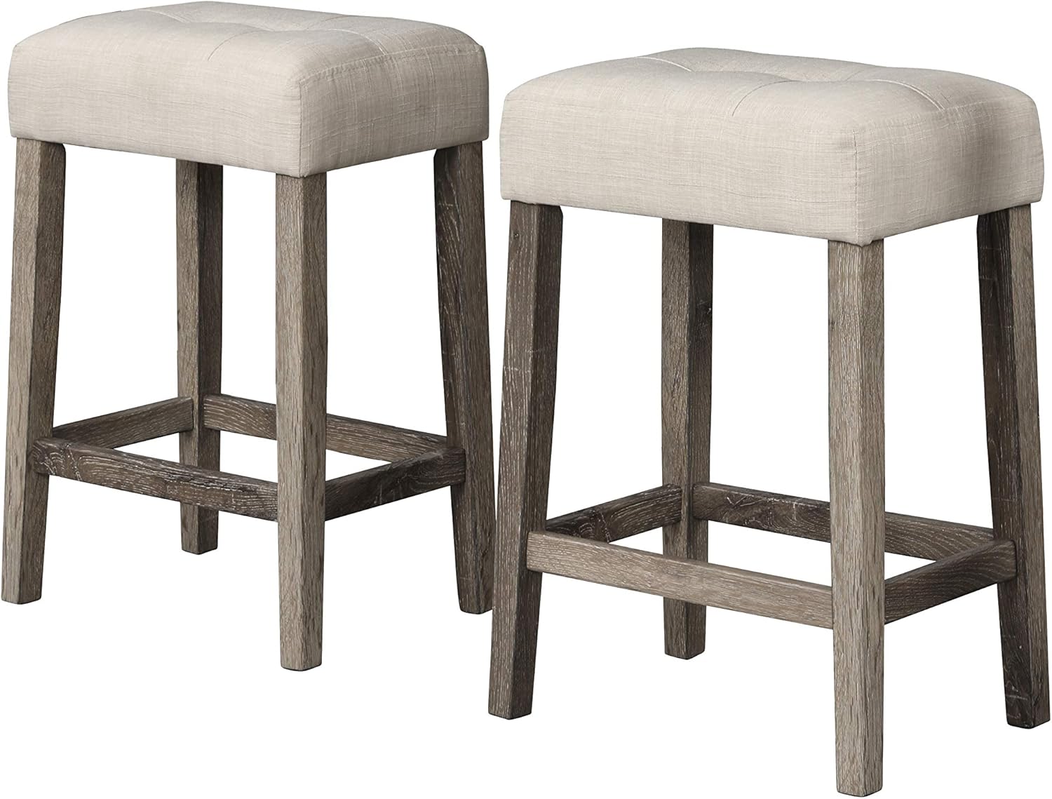 Transitional 24" Wood Counter Stool Set of 2
