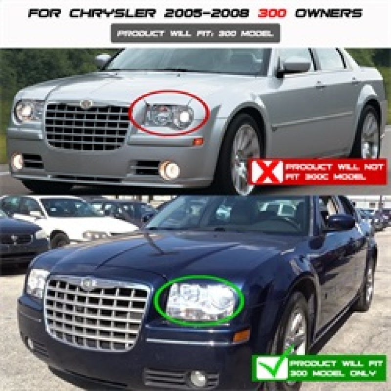Spyder Chrysler 300 05-08 Projector Headlights LED Halo LED Blk (Not Included) PRO-YD-C305-HL-BK 5009180