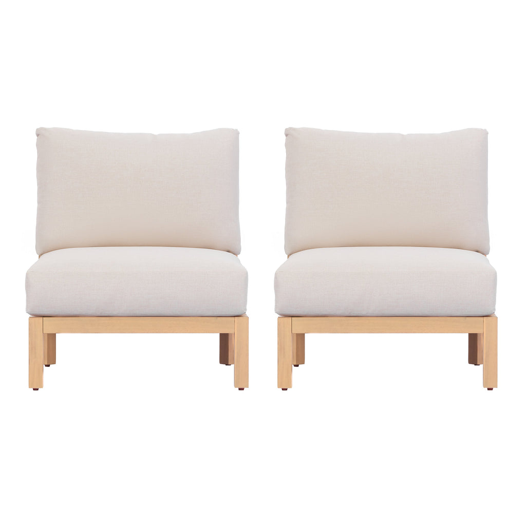 Acacia Wood Patio Furniture Club Chair Set of Two