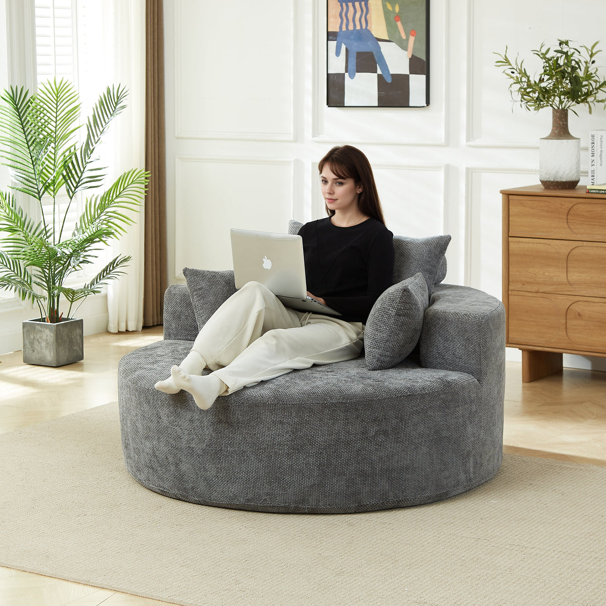 Chenille Sponge Single Sofa