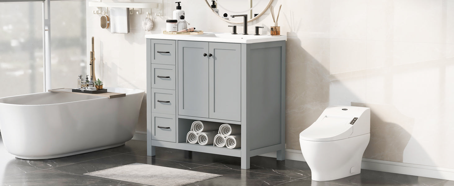 36" Bathroom Vanity with Sink Top
