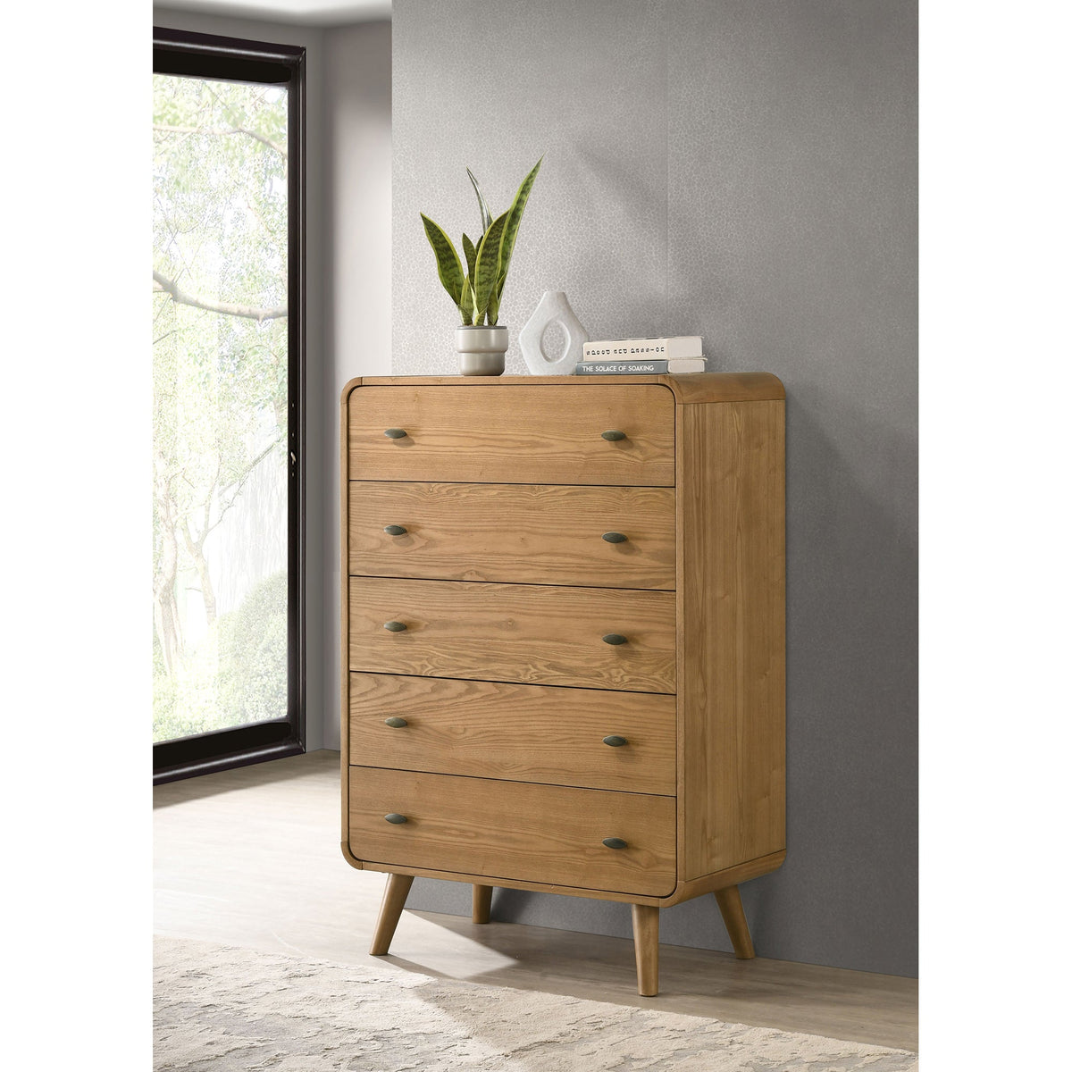 Winston Light Ash 5-Drawer Bedroom Chest of Drawers