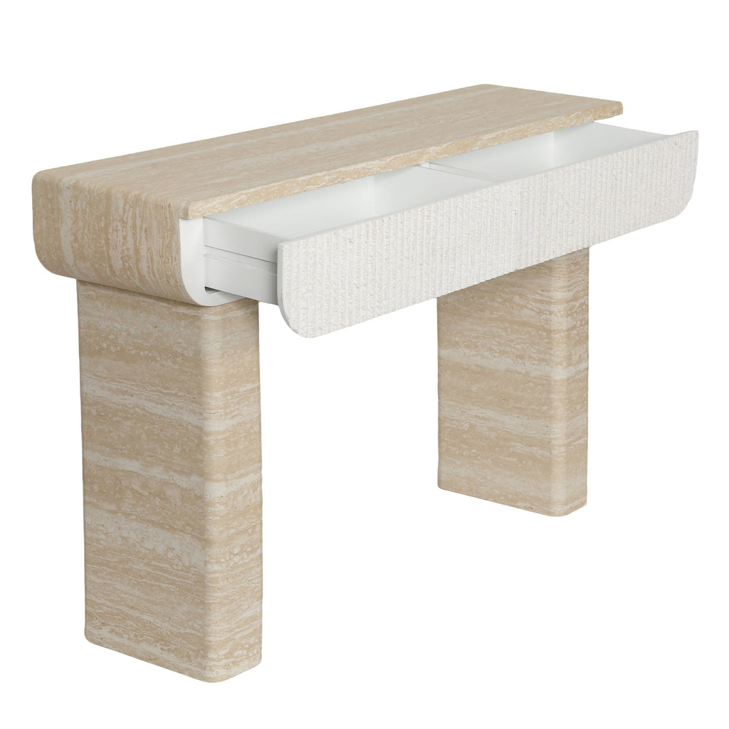 Entryway Table With Two Hidden Handle Drawers