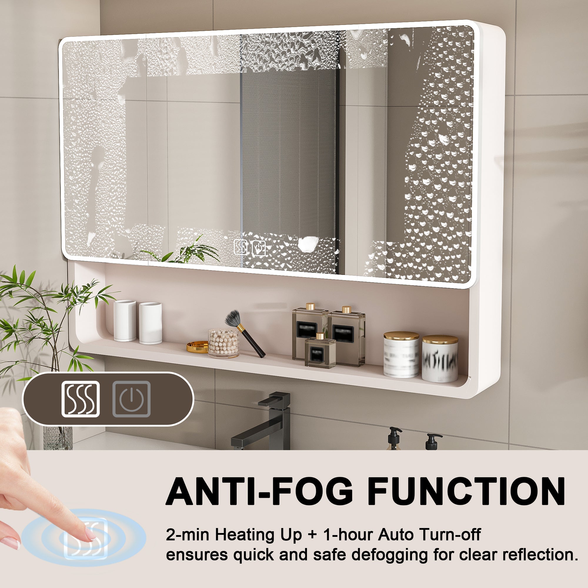 Aluminium Medicine Cabinet Mirror, 35 x 28 Inches