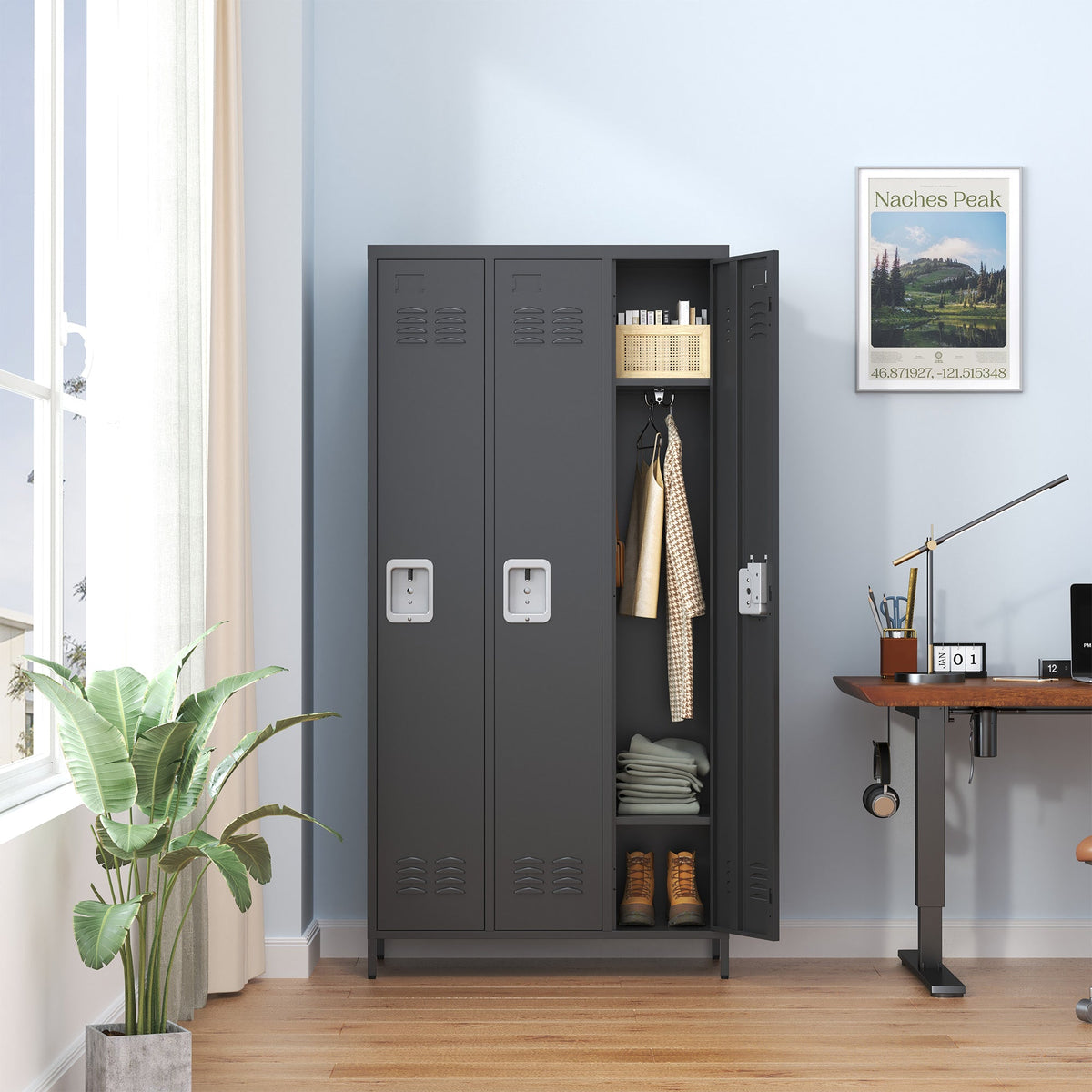 3 Door 72"H Metal Lockers With Lock for Employees