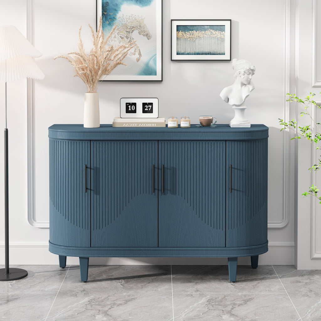 Modern Curved Sideboard 47.2-Inch Decorative Storage Cabinet