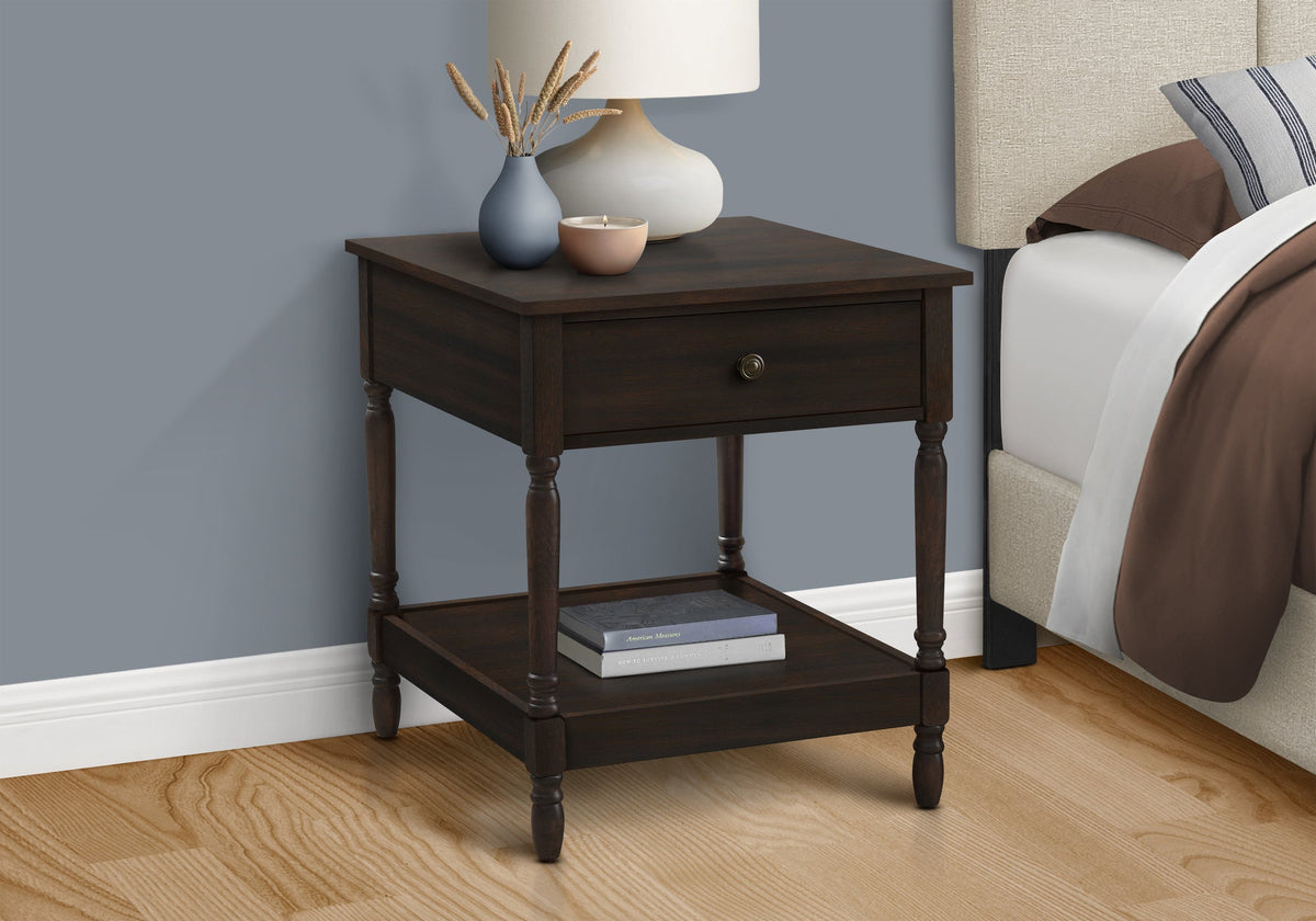 2 Tier Accent Table - Espresso or Walnut Finish