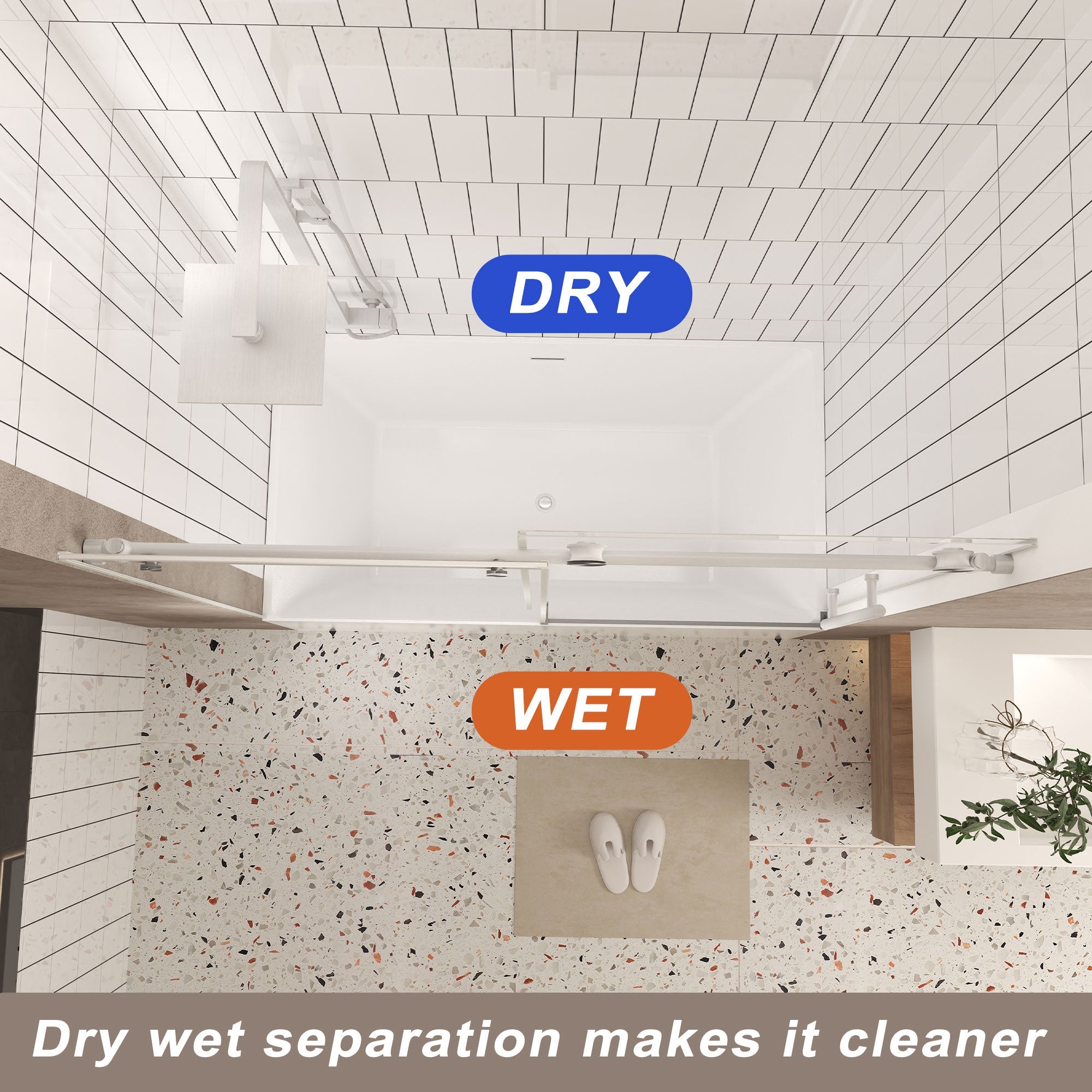 Frameless Shower Door 56-60" W x 60" H